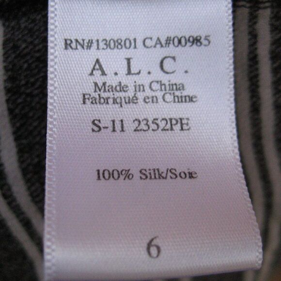 A.L.C. Black White Striped Silk Mark Shorts - Picture 8 of 8
